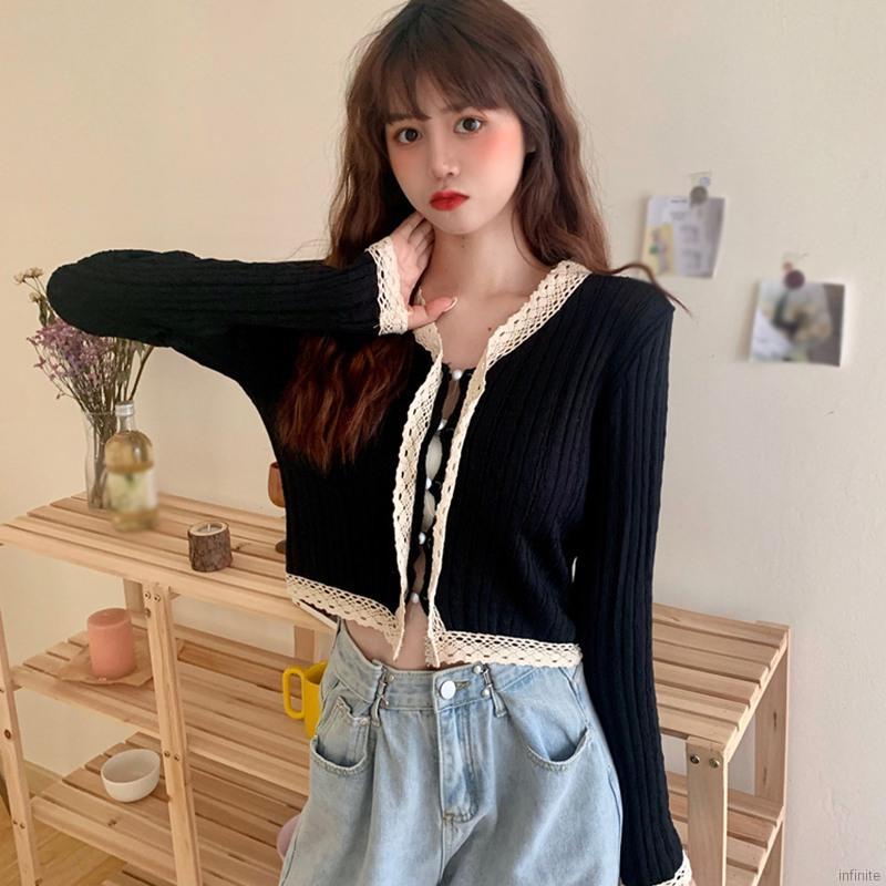 Áo Khoác Cardigan Dệt Kim Đính Ngọc Trai Xinh Xắn Dành Cho Nữ | BigBuy360 - bigbuy360.vn
