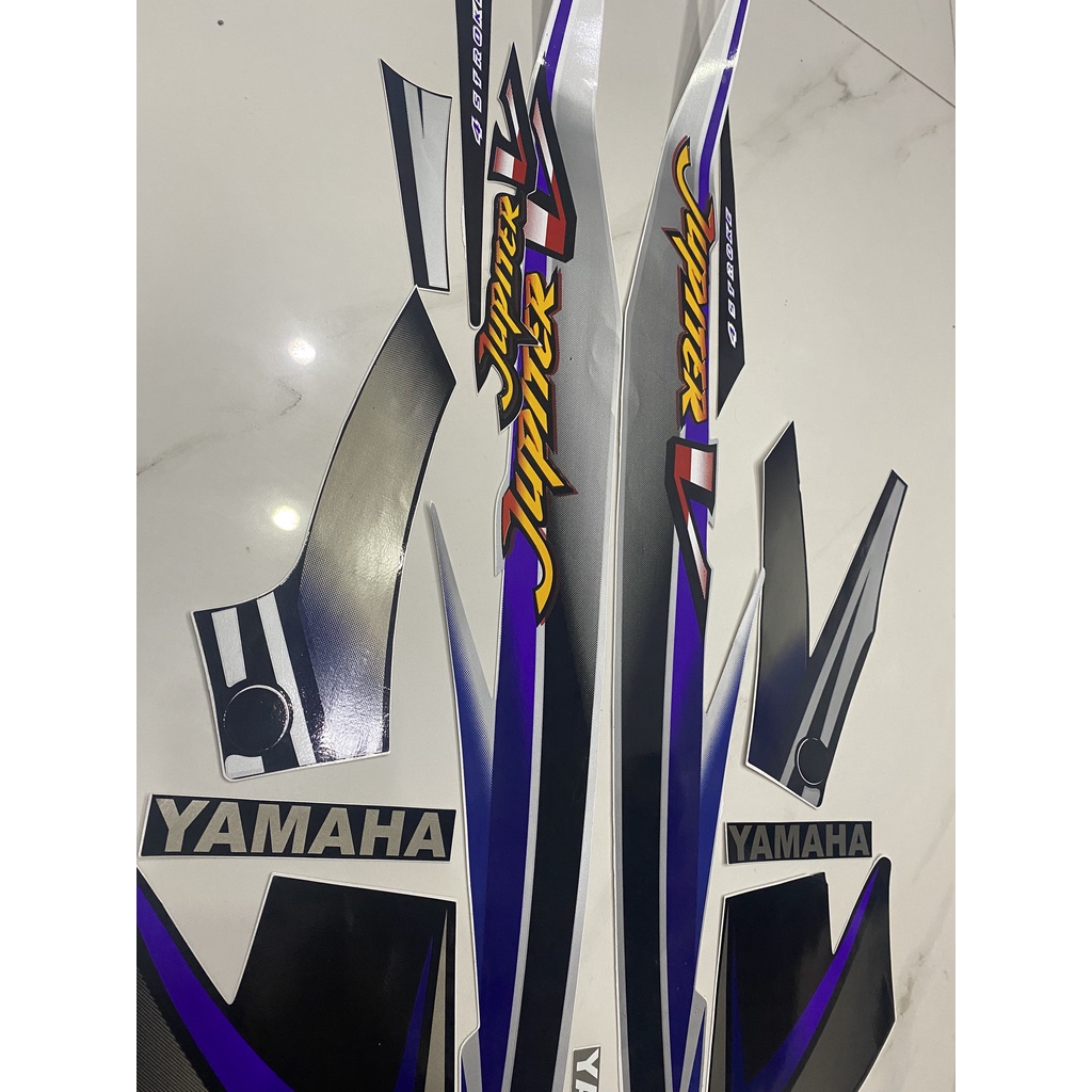 Nguyên bộ tem rời 3 lớp zin thái dán xe máy Yamaha Jupiter V màu bạc