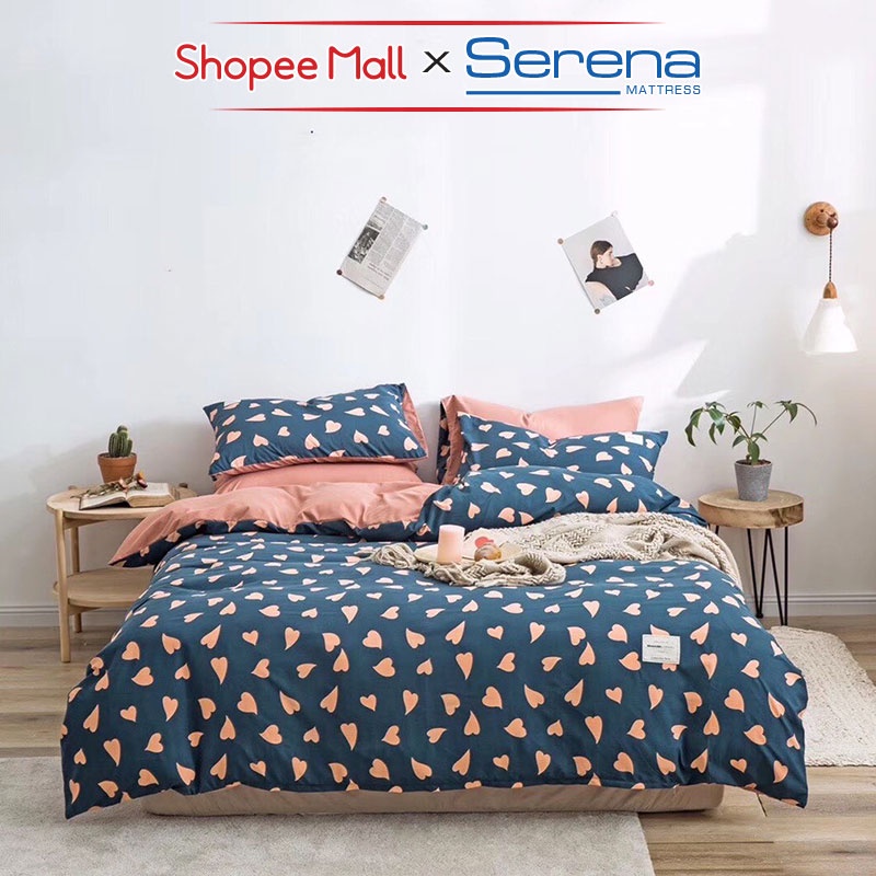 Ra Nệm Trải Giường 5 Món Cotton Tici SERENA Chính Hãng Set Vỏ Chăn Ga Grap Gối Nệm Đệm Trần Bông Trải Phủ Giường Cao Cấp