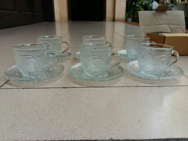 Bộ ly thủy tinh hoa lan