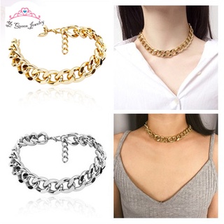 Thời Trang Vòng Cổ Choker Dây Xích Vàng Phong Cách Hip Hop Cho Nam Và Nữ