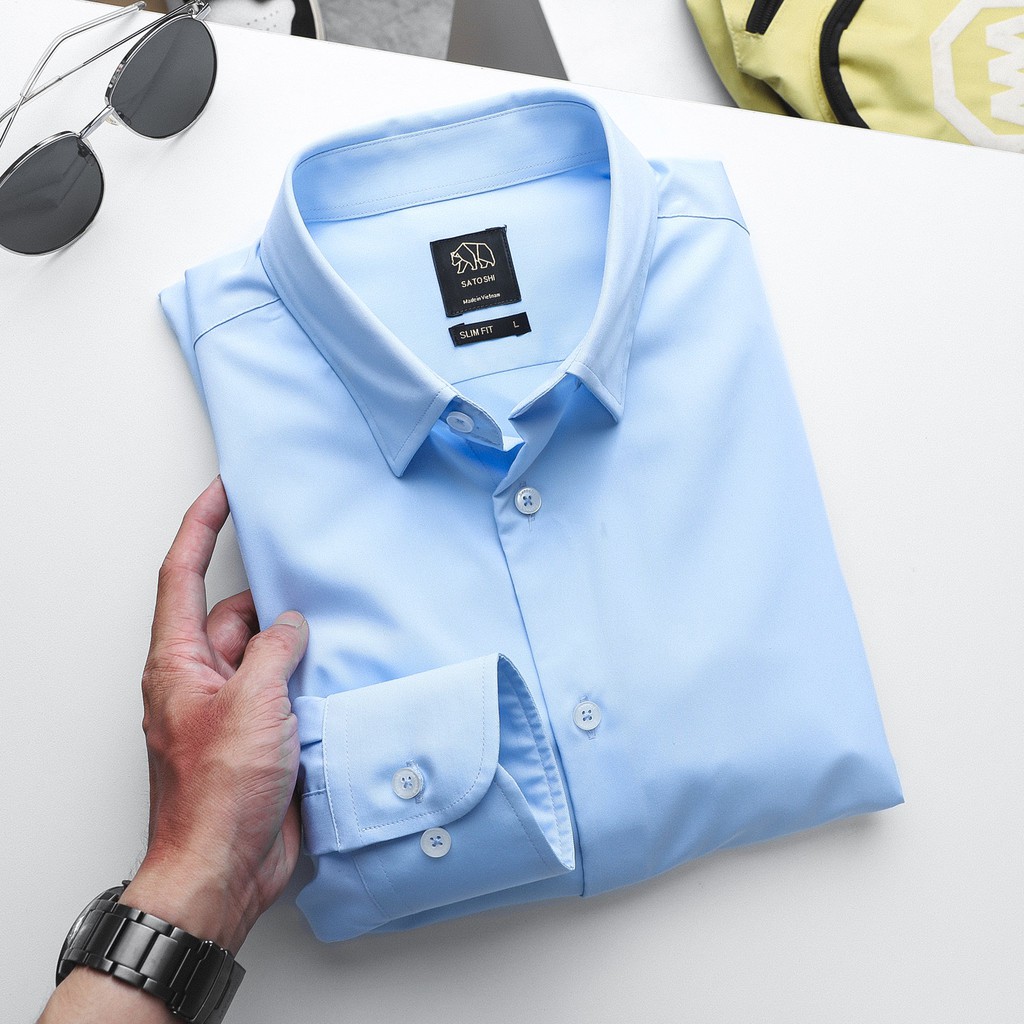 |Hẻm Store| Sơ mi nam Satoshi SASM50 chất liệu cotton tay dài 4 màu form slimfit phong cách trẻ trung dễ phối đồ