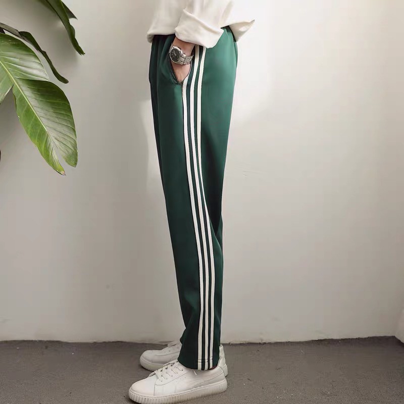 Quần 3 sọc thể thao quần 3 line xanh lá đậm Guy Unisex ống xuông chất đẹp | BigBuy360 - bigbuy360.vn