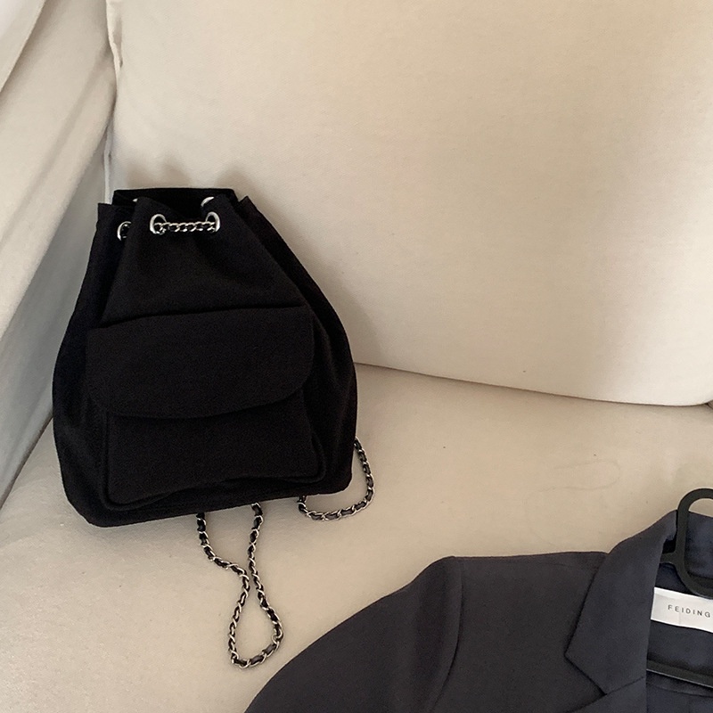 Ba Lô Rút Dây Lụa Sức Chứa Lớn Phong Cách Hàn Quốc Cho Nữ