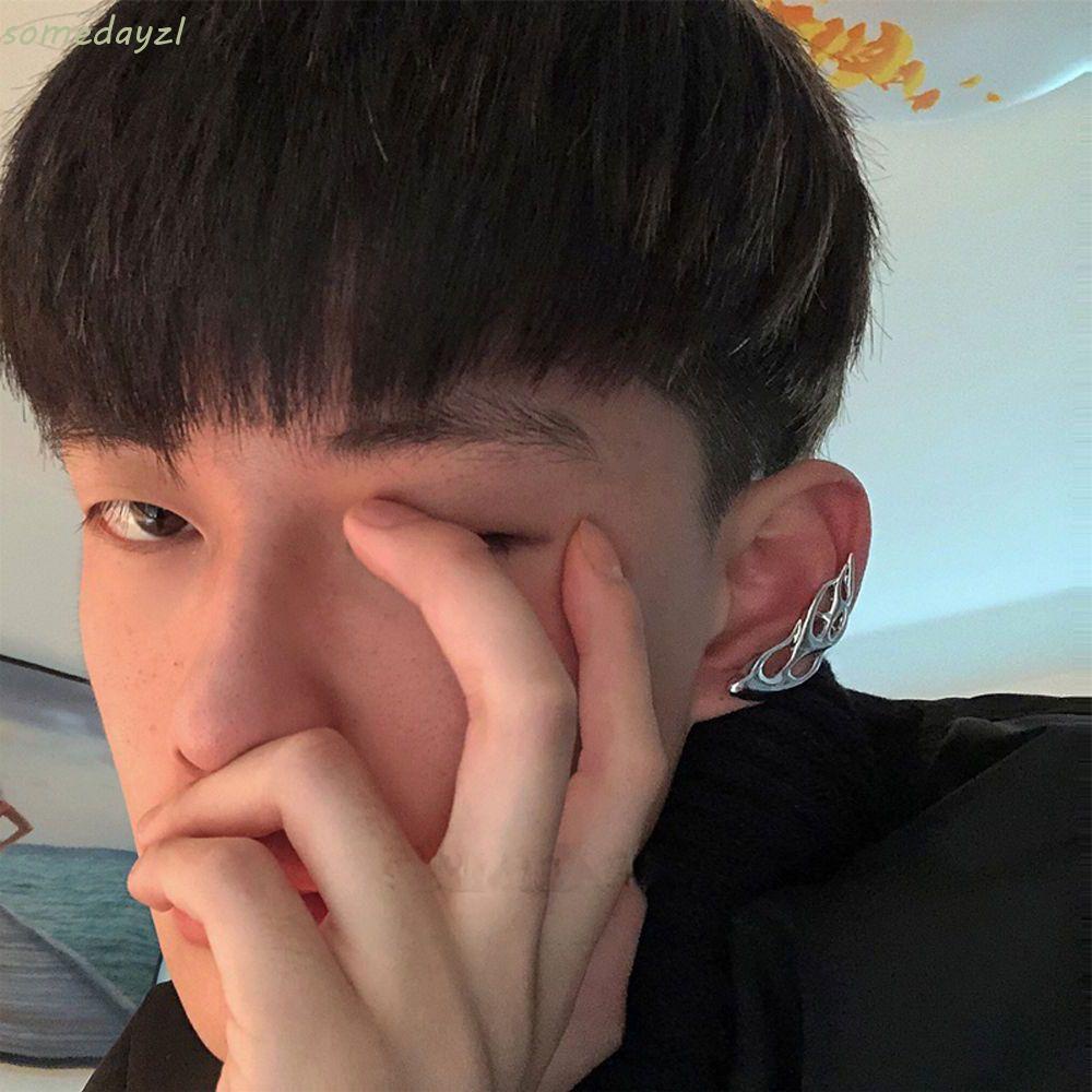 Khuyên Kẹp Tai Hình Ngọn Lửa Độc Đáo|Bông Tai Kim Loại Cá Tính Độc Đáo