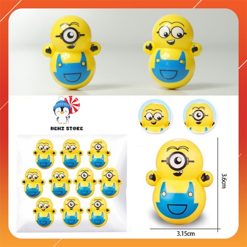 Lật đật mini dễ thương squid game, doremon, minion,pikachu,ông già noel, thần tài tết, chim cánh cụt BENZ STORE LD008