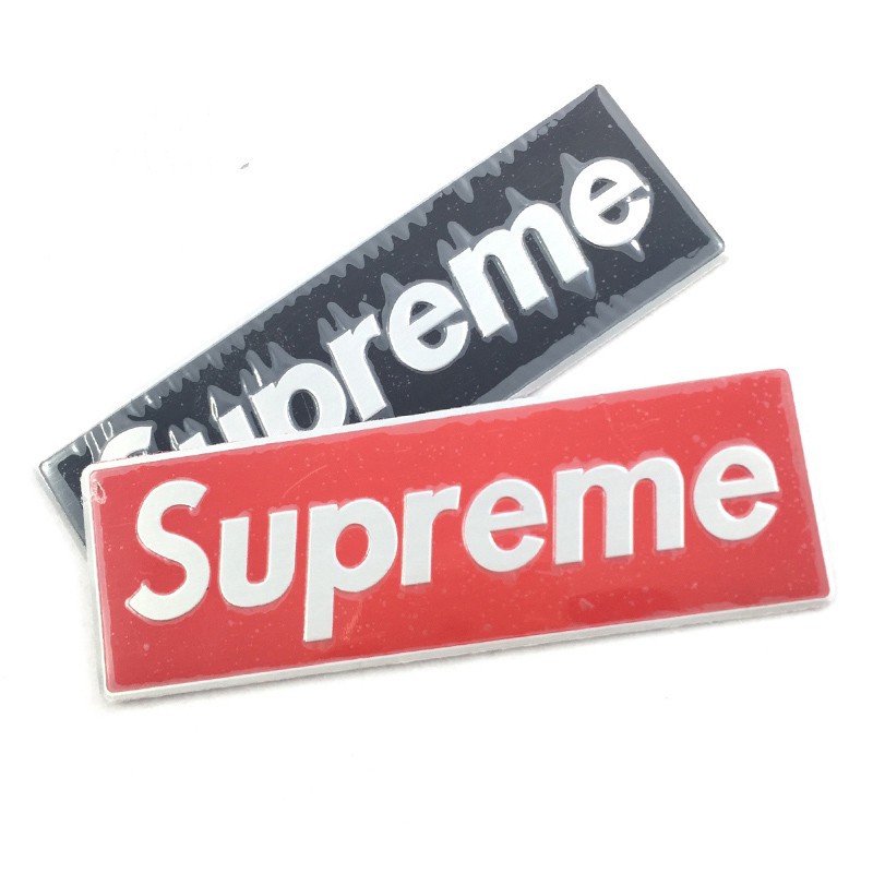 1 Miếng Dán Logo Supreme Bằng Hợp Kim Nhôm Trang Trí Thân Xe Hơi