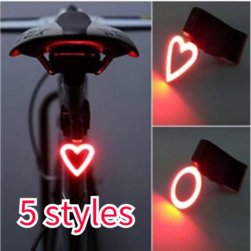 Đèn LED Hậu Gắn Phía Sau Xe Đạp Tròn Chống Nước Sạc USB Với 5 Chế Độ Cảnh Báo An Toàn Đạp Xe Ban Đêm