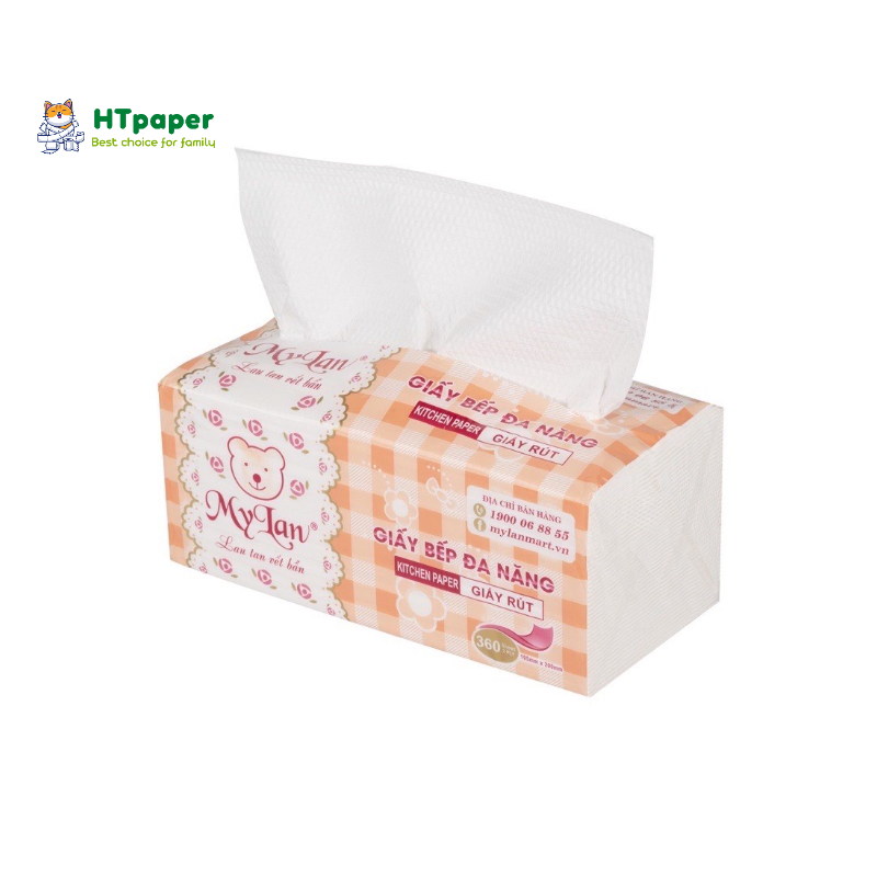 [HỎA TỐC]Giấy Bếp Đa Năng, Khăn Giấy Rút Cao Cấp Mylan Dành Cho Bếp (360 tờ/gói) Thấm Hút Vượt Trội