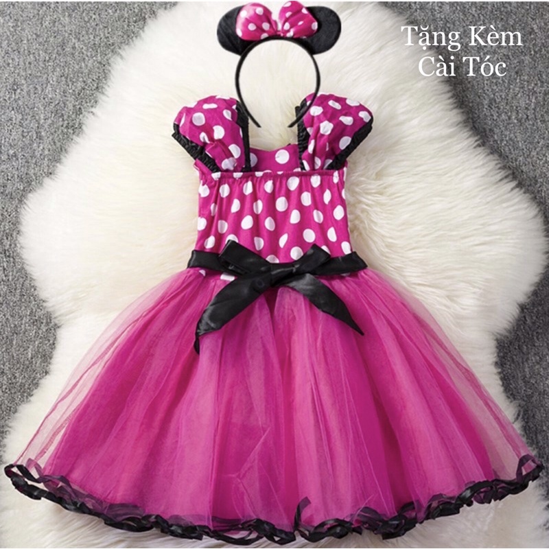 Đầm Công Chúa Hoạ Tiết Chấm Bi Kiểu Dáng Đáng Yêu Cho Bé Từ 0-05Tuổi.