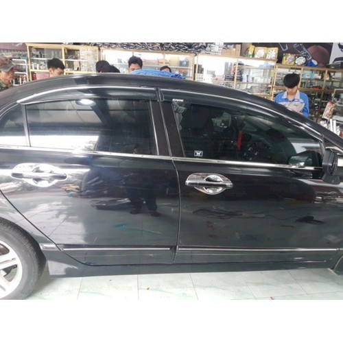 Bộ 4 miếng nẹp trang trí viền kính xe Honda Civic 2008-2011, chân kính Civic