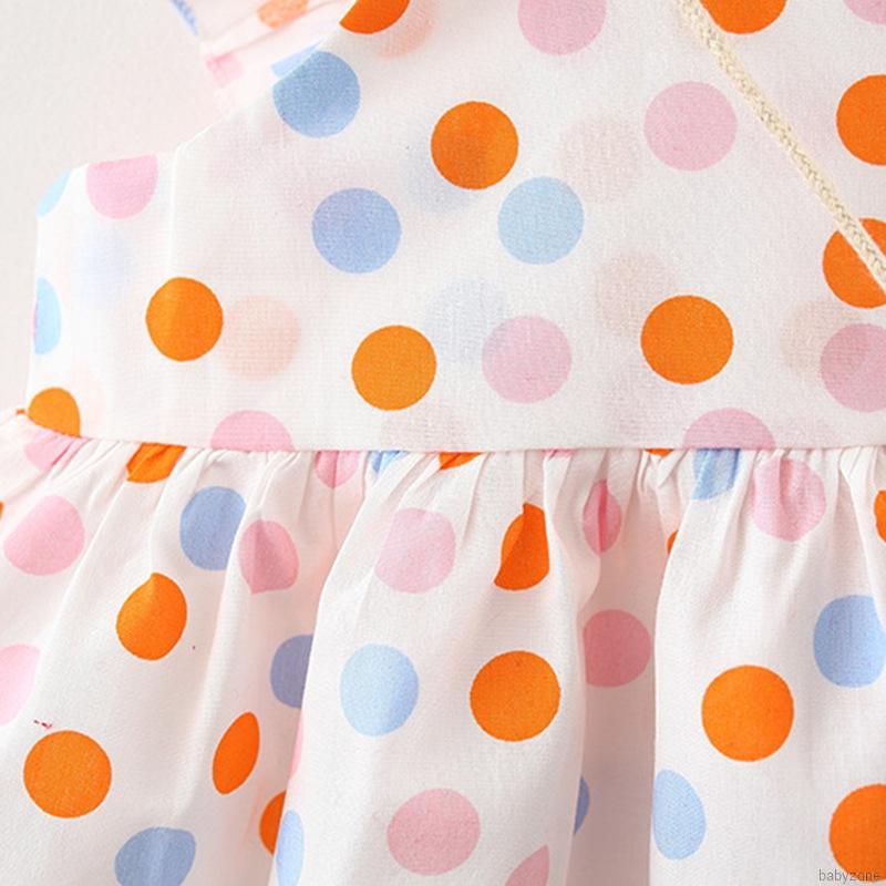 Đầm hai dây cổ vuông tay cánh tiên dáng xòe đáng yêu cho bé gái