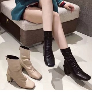 Bốt nữ gót trụ 7f da mờ mã lm msf01