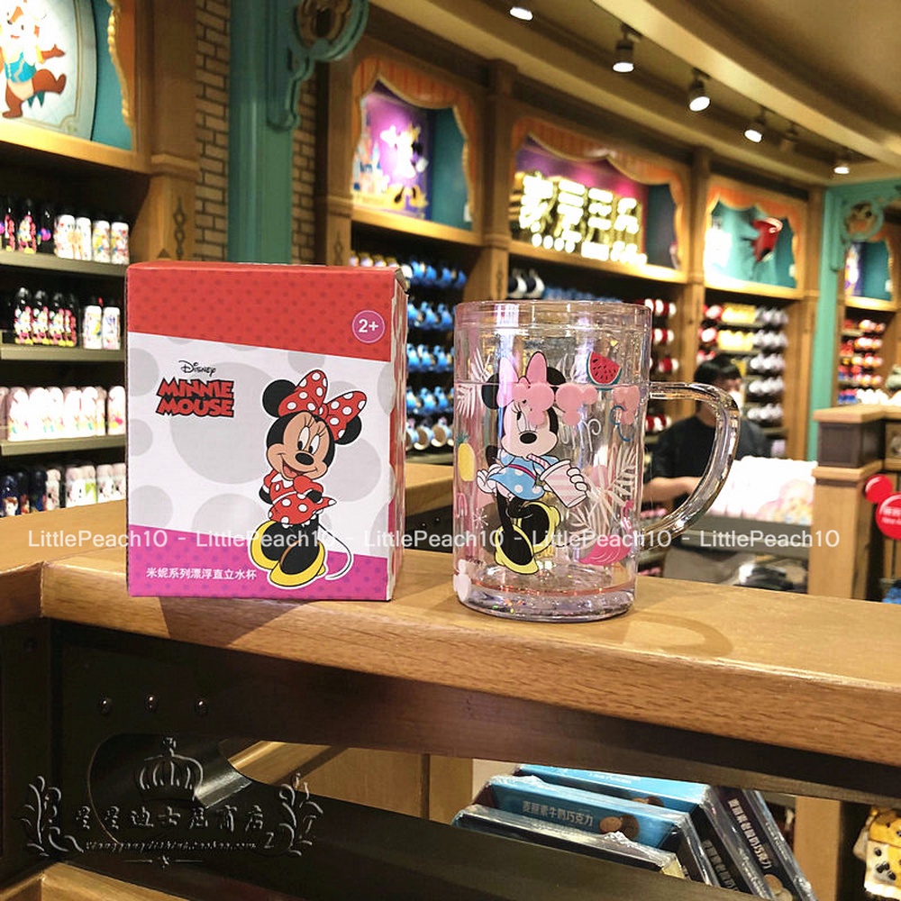 Ly nước Disney 2 lớp thẳng nhũ kim tuyến rơi lung linh Mickey Minnie Frozen Car cho bé trai và gái