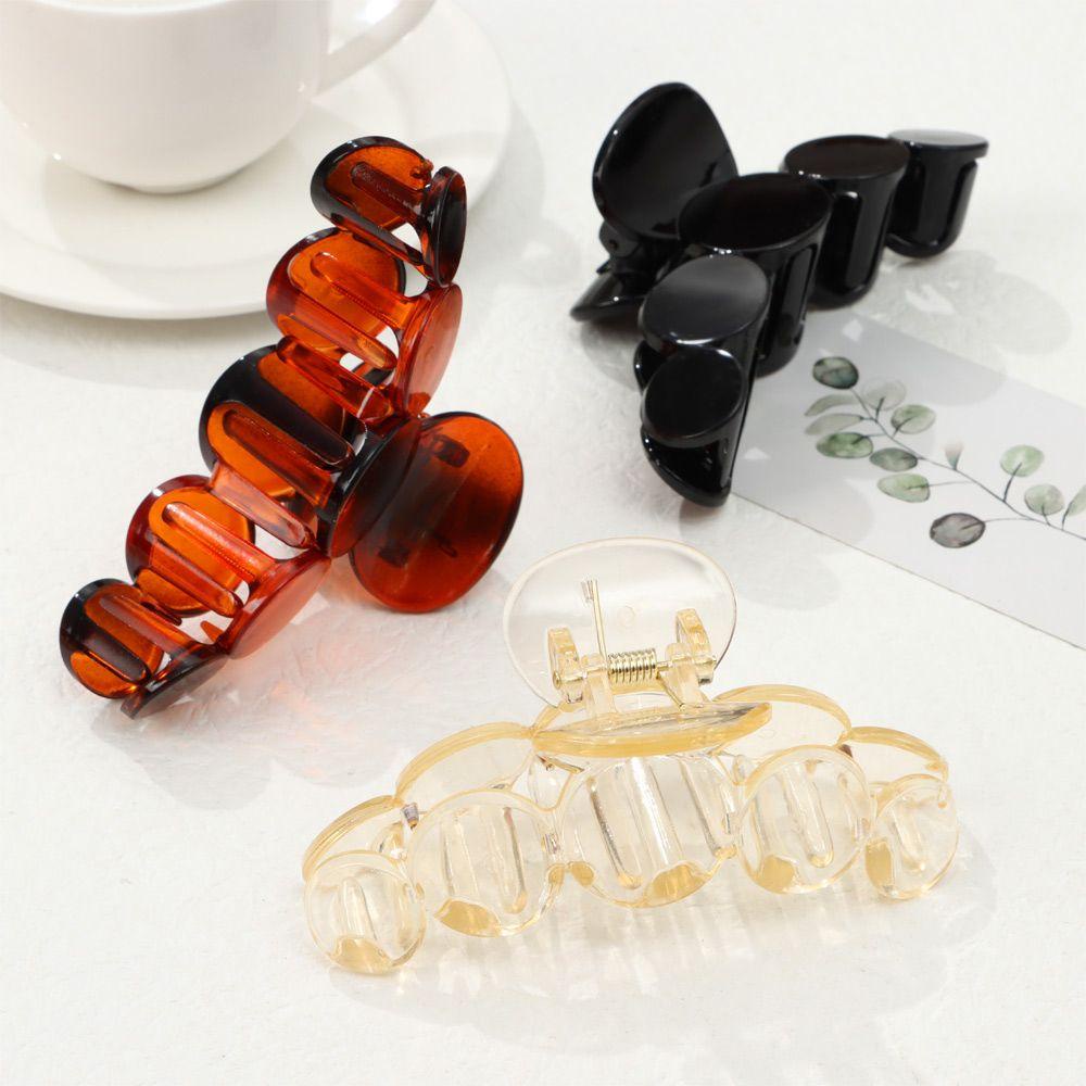 Kẹp Tóc Càng Cua Màu Trơn Trong Suốt Phong Cách Vintage