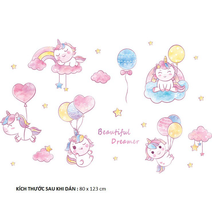 (HCM) Hình dán tường phòng ngủ của bé yêu ⚡ FREESHIP ⚡ Decal Beautifull Dreamer có keo sẵn AmyShop -decalhcm