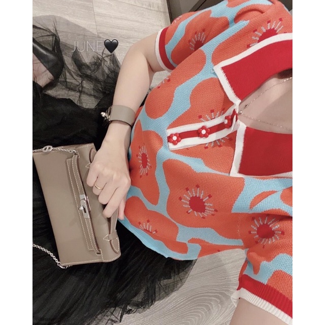 ÁO LEN CỘC TAY MÀU HOA CAM