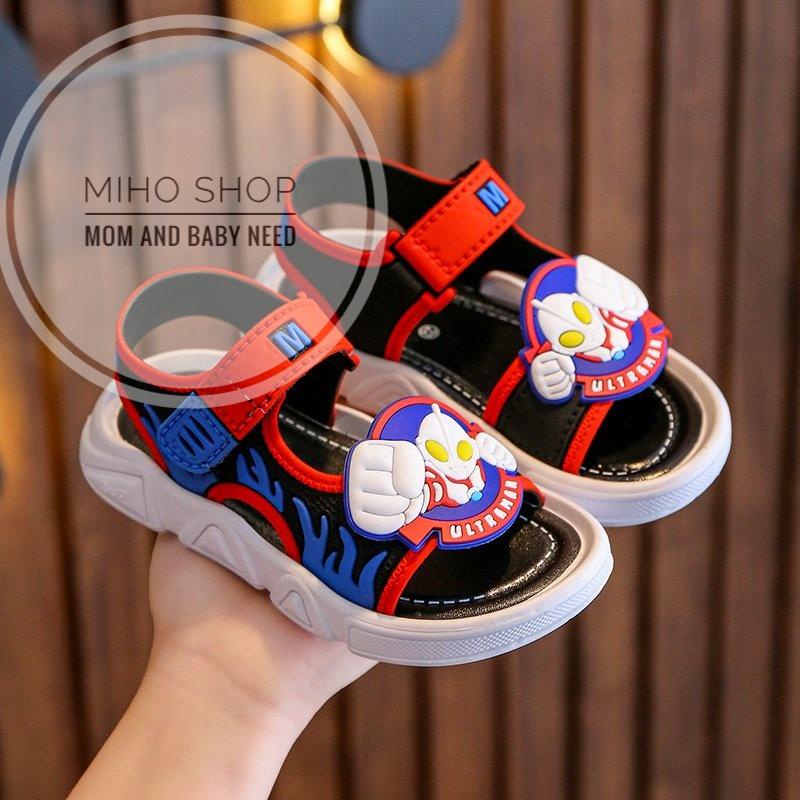 Giày Sandal Siêu Nhân Ultraman Quai dán Chống Trượt Cực Đẹp Cho Bé Trai