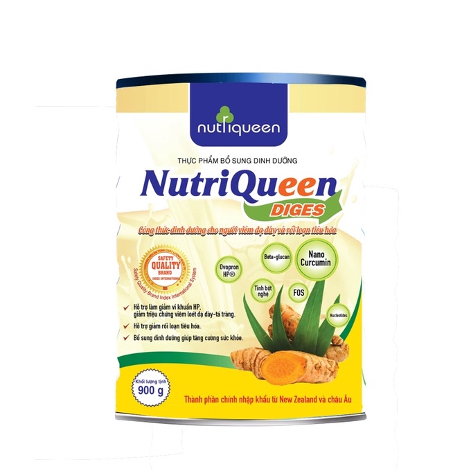 Sữa Bột Nutriqueen Diges - Lon 900 gam - Công thức dinh dưỡng cho người viêm dạ dày và rối loạn tiêu hóa.