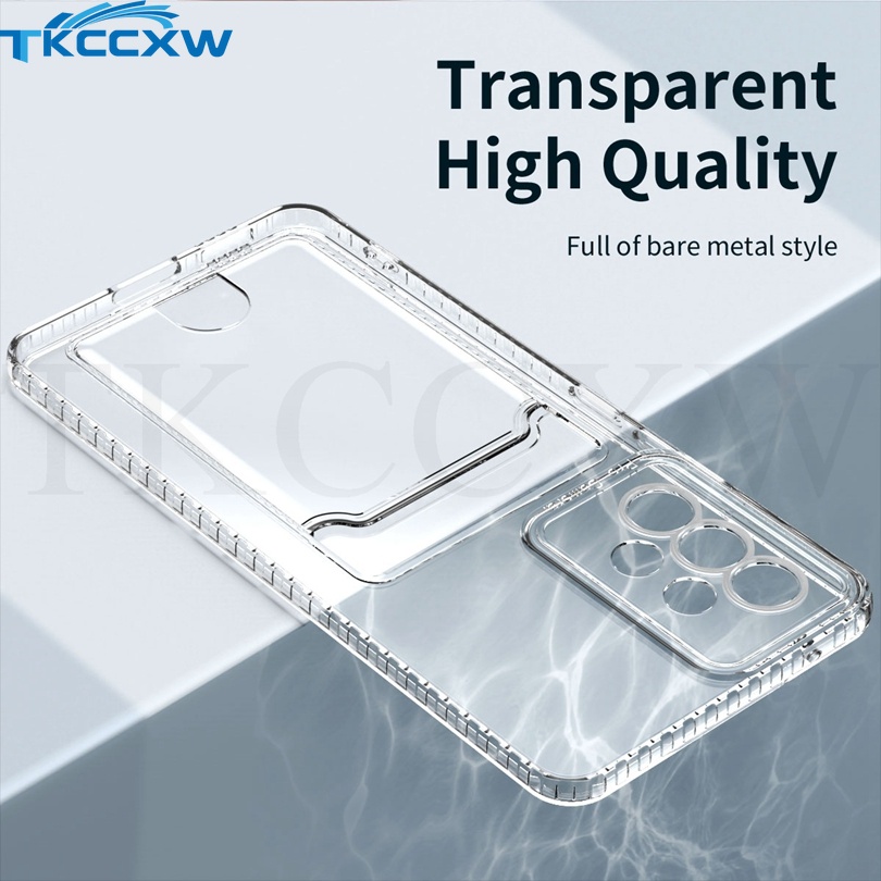 Ốp Điện Thoại TPU Mềm Trong Suốt Chống Sốc Có Ngăn Đựng Thẻ Cho Samsung Galaxy A13 A23 A03 A73 A33 A53 A22 A32 A72 A52 A52S A12 A71 A51 A31 A21S