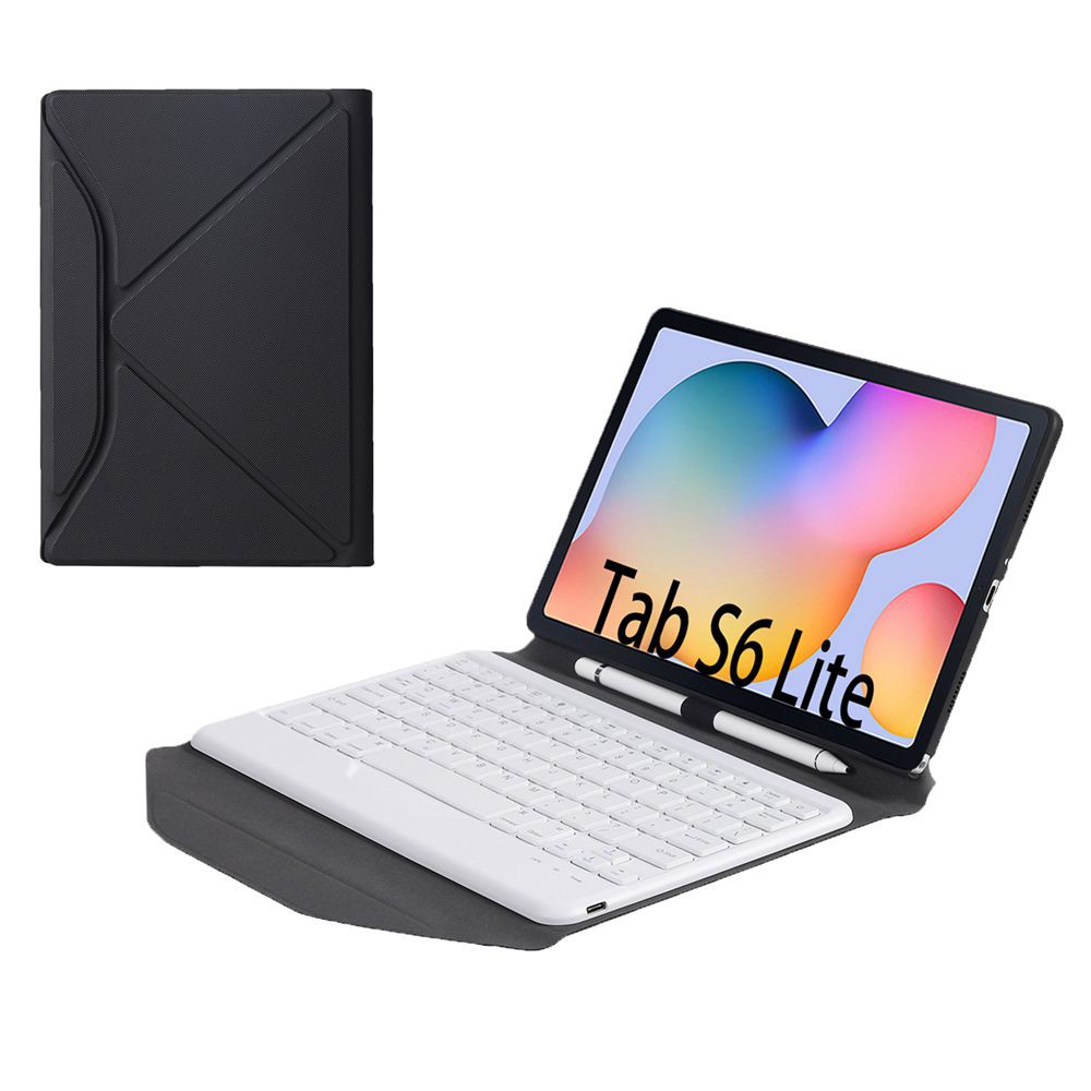 B610 Kết cấu kim cương Hình tam giác Giá đỡ mặt sau có thể chia nhỏ Bao da Bàn phím Bluetooth cho Samsung Galaxy Tab S6 Lite