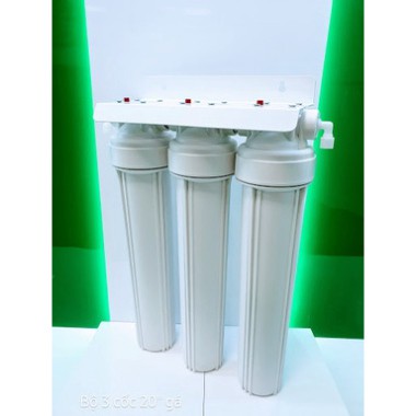 Bộ 3 Cốc Lọc 1,2,3 Kèm Lõi 20 Inch Chính Hãng, Lọc Đầu Nguồn, Khử Mùi Siêu Hiệu Quả