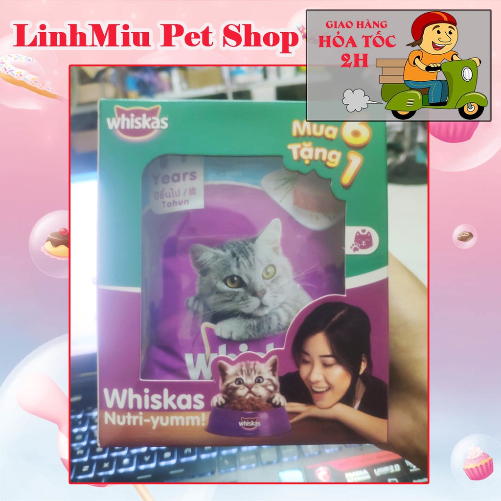 Pate Whiskas gói 80g dành cho Mèo trưởng thành và Mèo con
