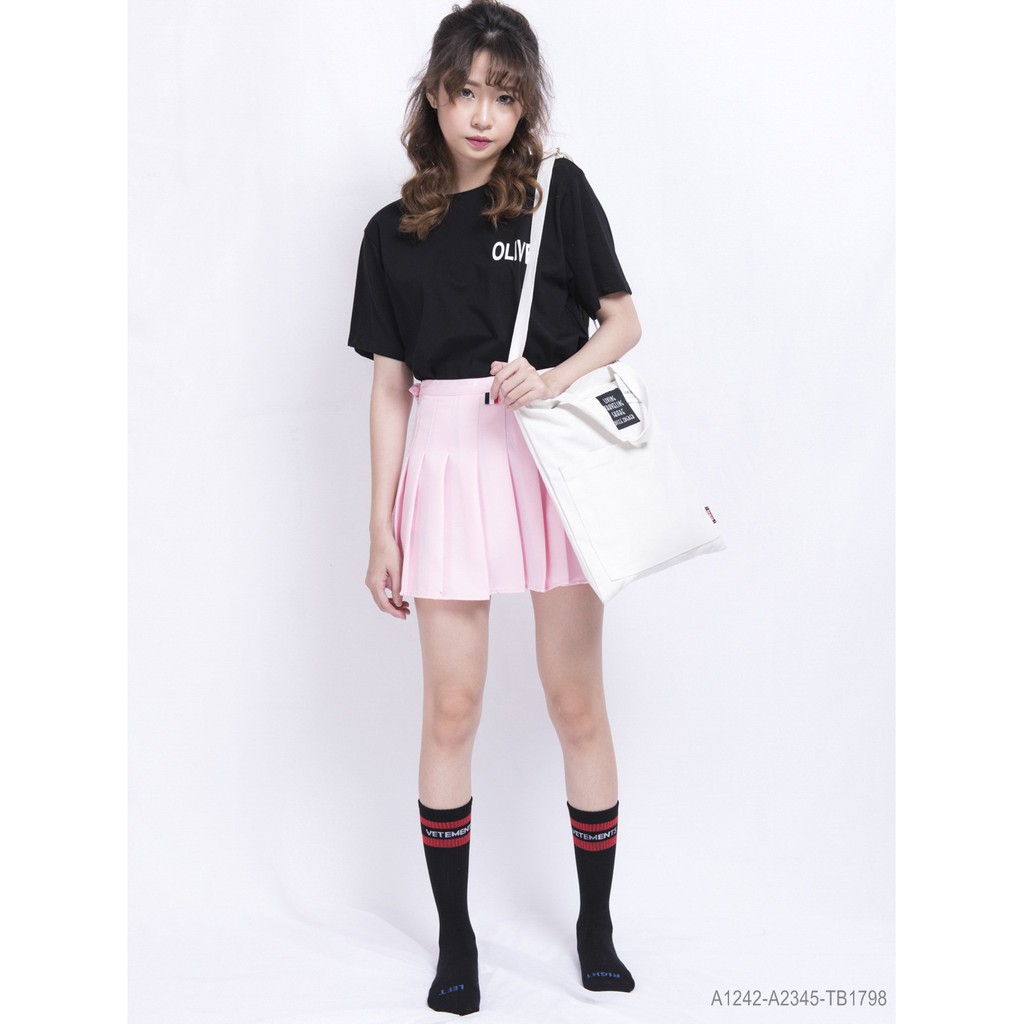 Chân váy Nữ xếp ly gài nút bên hông Ovan.vn A2345