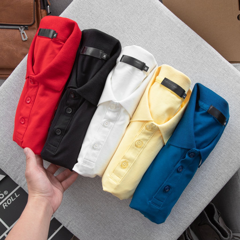 Áo thun nam Mengo cotton mềm mịn co giãn 4 chiều  lịch lãm Trắng, Xanh, Vàng, Đen, Đỏ  AMG01 - Mengo | BigBuy360 - bigbuy360.vn