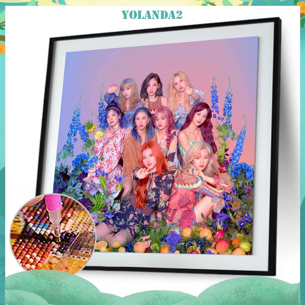 Bộ Tranh Đính Đá 5d Tự Làm Hình Các Thành Viên Trong Twice Độc Đáo