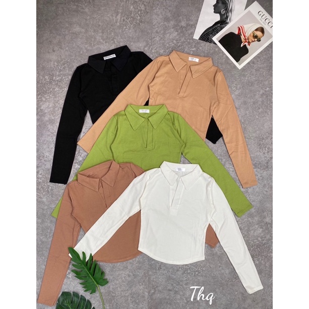 Áo croptop cổ bẻ đuôi tôm hot hít