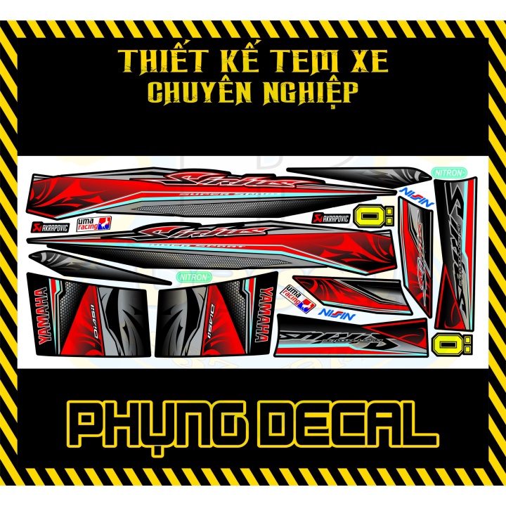 ( Quí khách vui lòng mang ra tiệm cho thợ dán ) Tem sirius đỏ đen v1