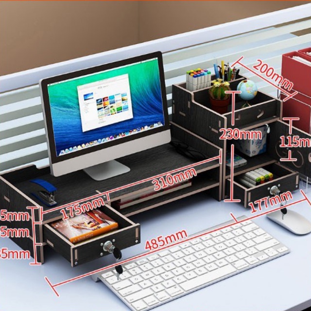 Giá Để Tài Liệu Văn Phòng - Bàn làm Việc Bằng Gỗ Có Ngăn Kéo Kèm Ổ Khóa Đa Năng