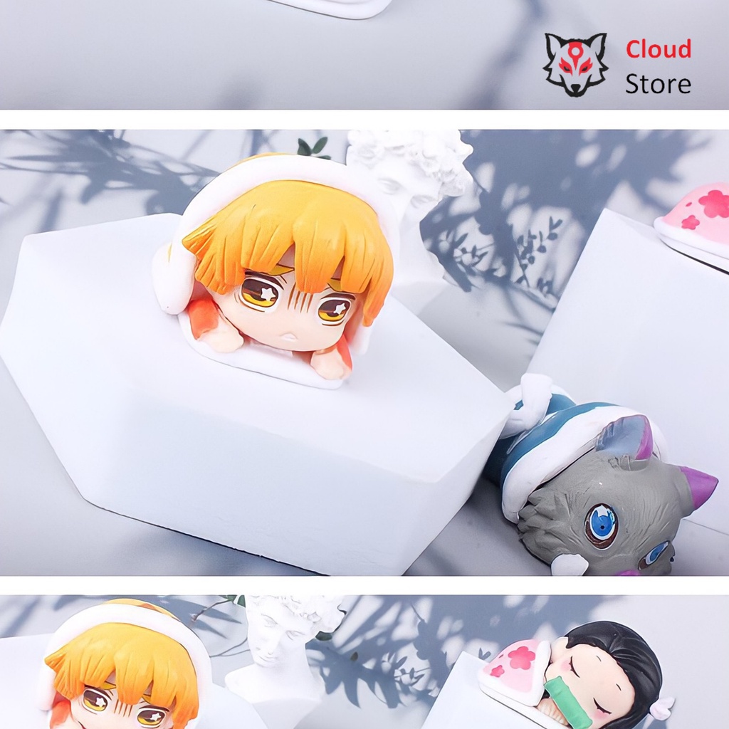 Mô hình anime Kimetsu No Yaiba CLOUD STORE cao 4,5 cm có hộp, figure thanh gươm diệt quỷ, đồ chơi mô hình chibi