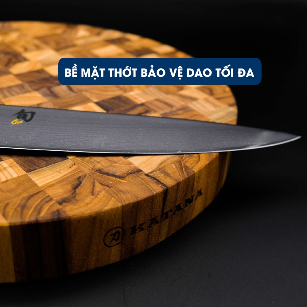 Thớt gỗ Teak cao cấp Katana thái băm chặt không làm hại dao 3DO phân phối