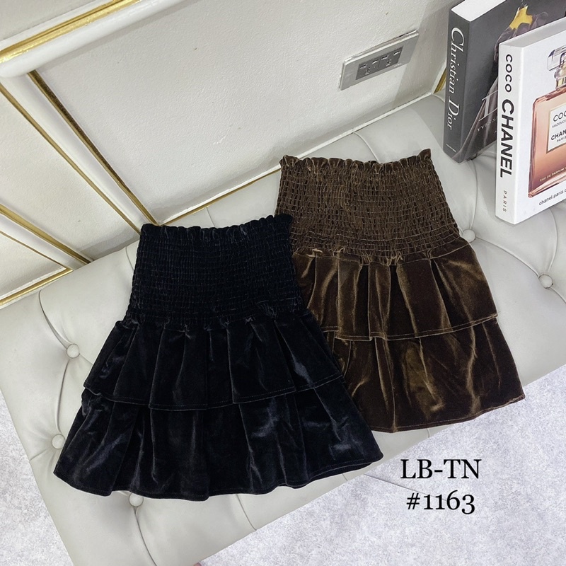 CHÂN VÁY NHUNG TẦNG CẠP CHUN CAO SIÊU XINH MS16991 (có lót quần)