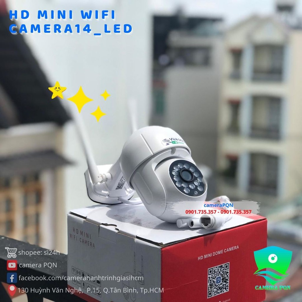 Camera Ngoài Trời YooSee PTZ 14 LED Mini 2.0 Full HD 1080P - ComBo Kèm Thẻ Nhớ