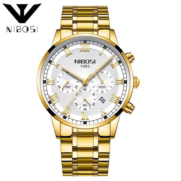 ĐỒNG HỒ NAM NIBOSI SANG TRỌNG DÂY VỎ INOX NGUYÊN KHỐI HÀNG HÃNG FULL BOX [ ĐỒNG HỒ NAM ] | BigBuy360 - bigbuy360.vn