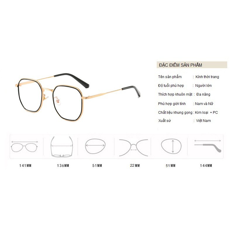 Kính Giả Cận Chống Ánh Sáng Xanh, Gọng Kính Cận Nam Nữ Mắt Vuông Siêu Nhẹ Không Độ Hàn Quốc - BLUE LIGHT SHOP | BigBuy360 - bigbuy360.vn