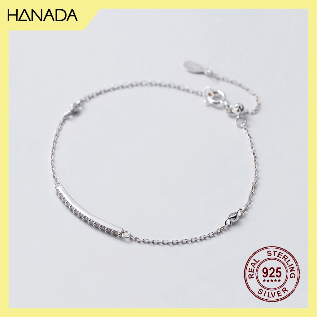 Lắc Tay Bạc 925 Hanada N12.B.2.B.340.0667 Thanh Đá Cong I14