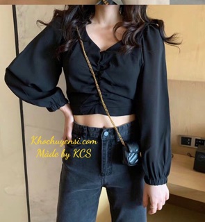 Áo Kiểu Cổ V Dún Ngực Siêu Xinh