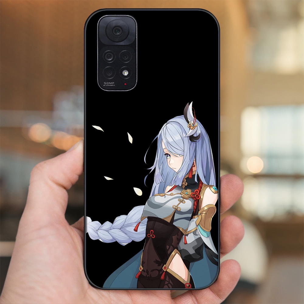 Ốp lưng Xiaomi Redmi Note 11, Note 11s viền đen in hình Shenhe Genshin Impact