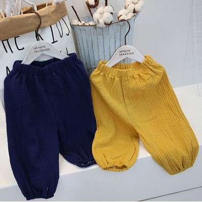 Quần lanh chống muỗi  mặc điều hoà hè thu cho bé