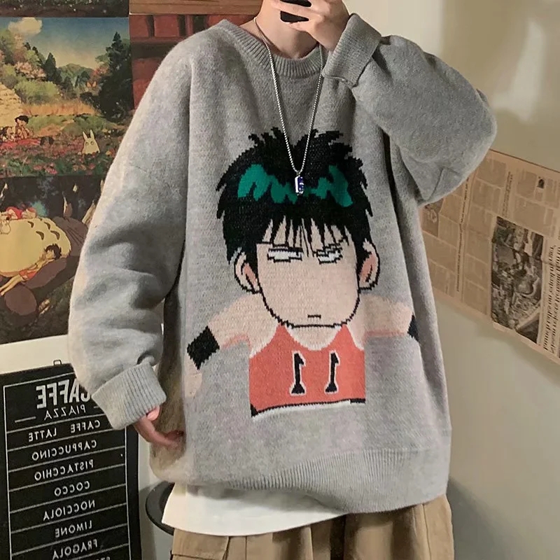 Áo Sweater Dệt Kim In Hoạt Hình Thời Trang Mùa Đông Dành Cho Nam
