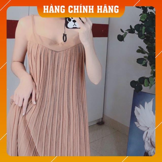 ঔৣ Váy maxi siêu mềm mại tiểu thư - Đầm maxi suông hai dây dáng dài dập ly voan dễ thương - hình thật + video ঔৣ