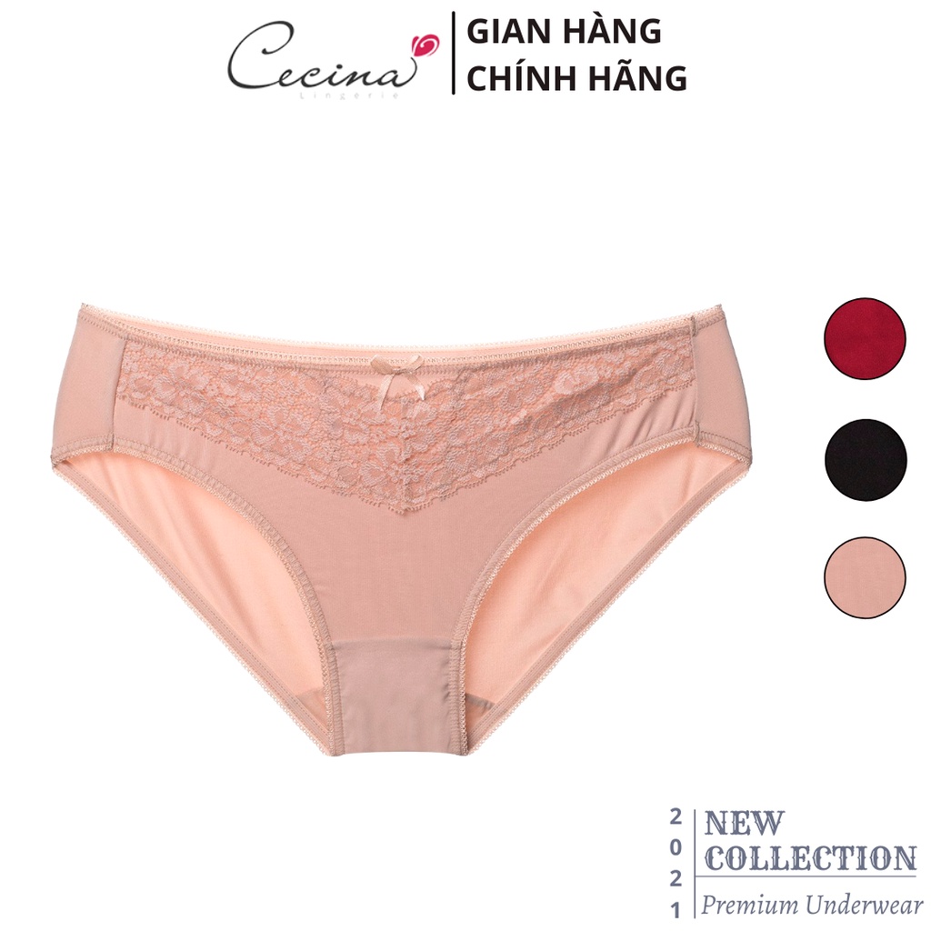 Quần lót nữ 𝐂𝐄𝐂𝐈𝐍𝐀 ôm mông vừa vặn, viền chun họa tiết ren tinh tế - CBI1605