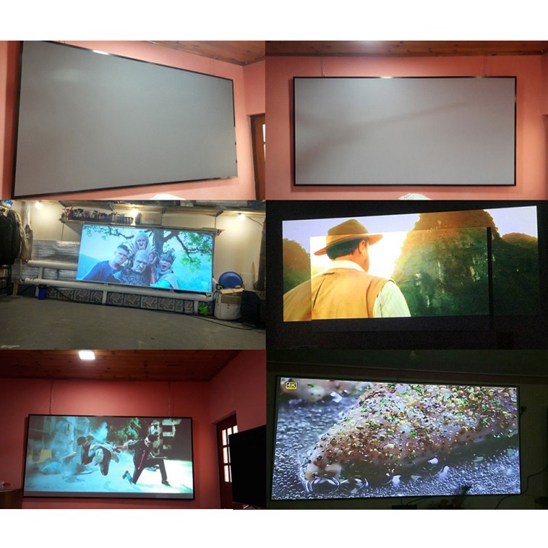 Màn Hình Máy Chiếu Màn Chống Sáng Đơn Giản 16:9 Di Động Tại Nhà Màn Kỹ Thuật Số 3D HD Màn Pojector Màn Homelove