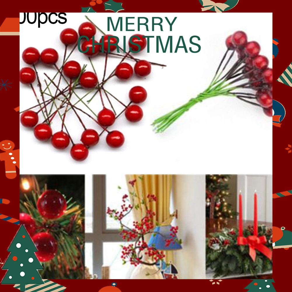 Set 100 Quả Mọng Nhân Tạo Bằng Xốp Trang Trí Giáng Sinh