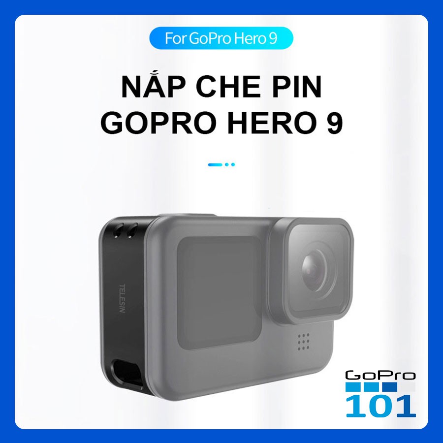 Nắp Che Pin Có Cổng Sạc cho GoPro 9 Hiệu Telesin - Gopro101 - inoxnamkim - Nắp che Pin Hero 9