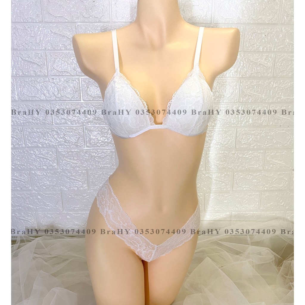 [CHE TÊN] Đồ lót nữ cao cấp màu trắng có mút vải ren loại 1 thoáng mát gồm áo + quần BRAHY 026 | BigBuy360 - bigbuy360.vn